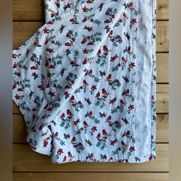 Martha Stewart Flannel Winter Cardinal Bed Flat Top Sheet - Picture 6 of 6